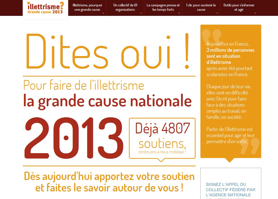 Le site www.illettrisme2013.fr