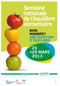 Semaine Nationale de l'Equilibre Alimentaire du lundi 25 au vendredi 29 mars