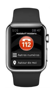 L'application SOS Urgences disponible sur la montre Apple Watch