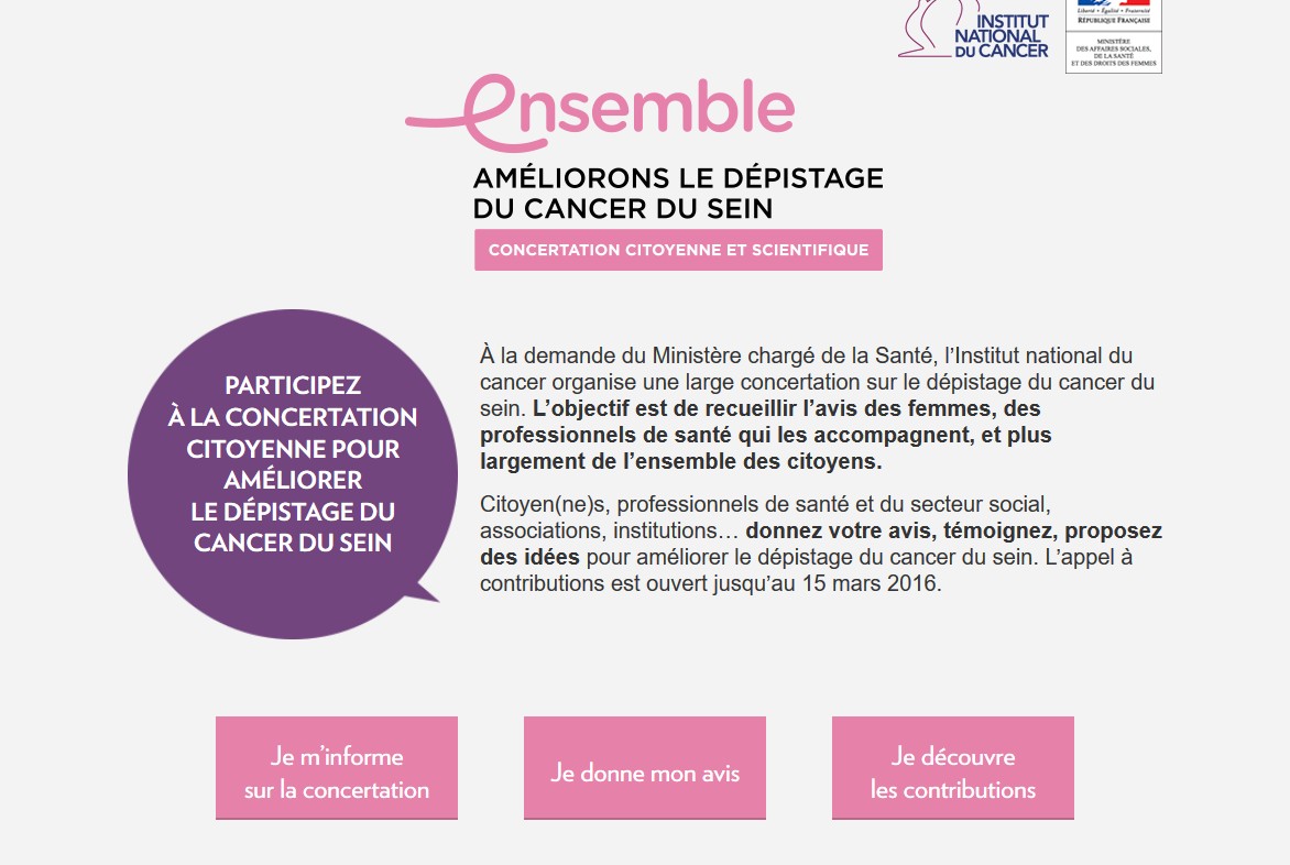 Le site www.concertation-depistage.fr