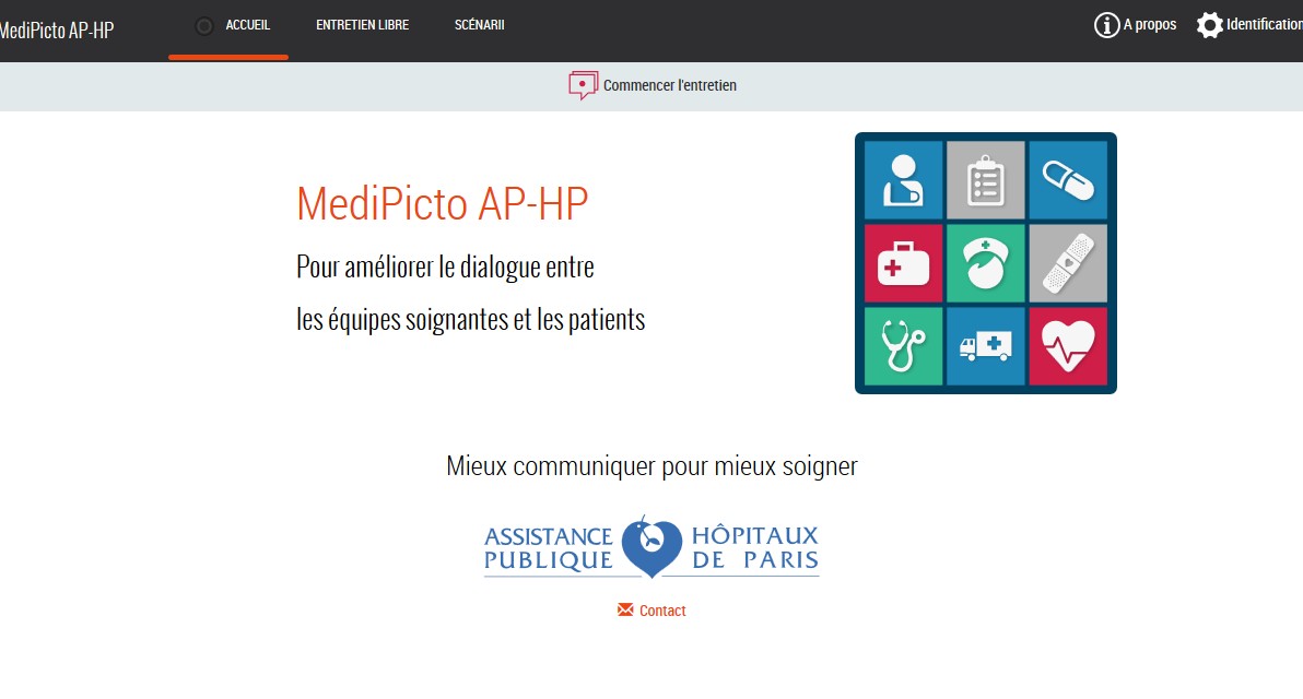 L'appli est accessible à l’adresse http://medipicto.aphp.fr/