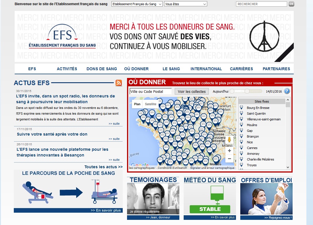 Le site de l'EFS