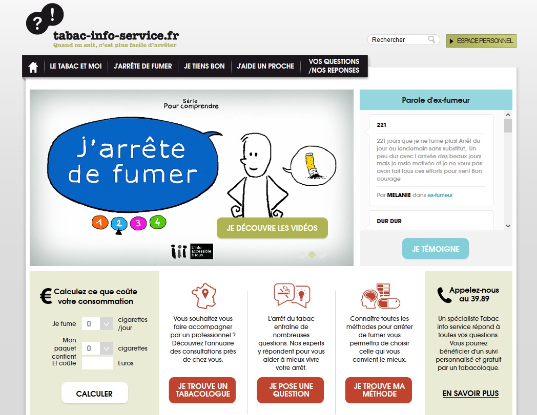 Le site Tabac info service