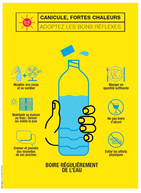 L’affiche grand public « Canicule, fortes chaleurs :