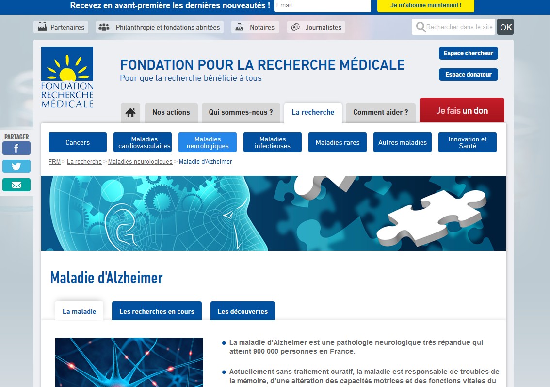 Maladie d’Alzheimer : la Fondation pour la Recherche Médicale se mobilise pour la journée mondiale