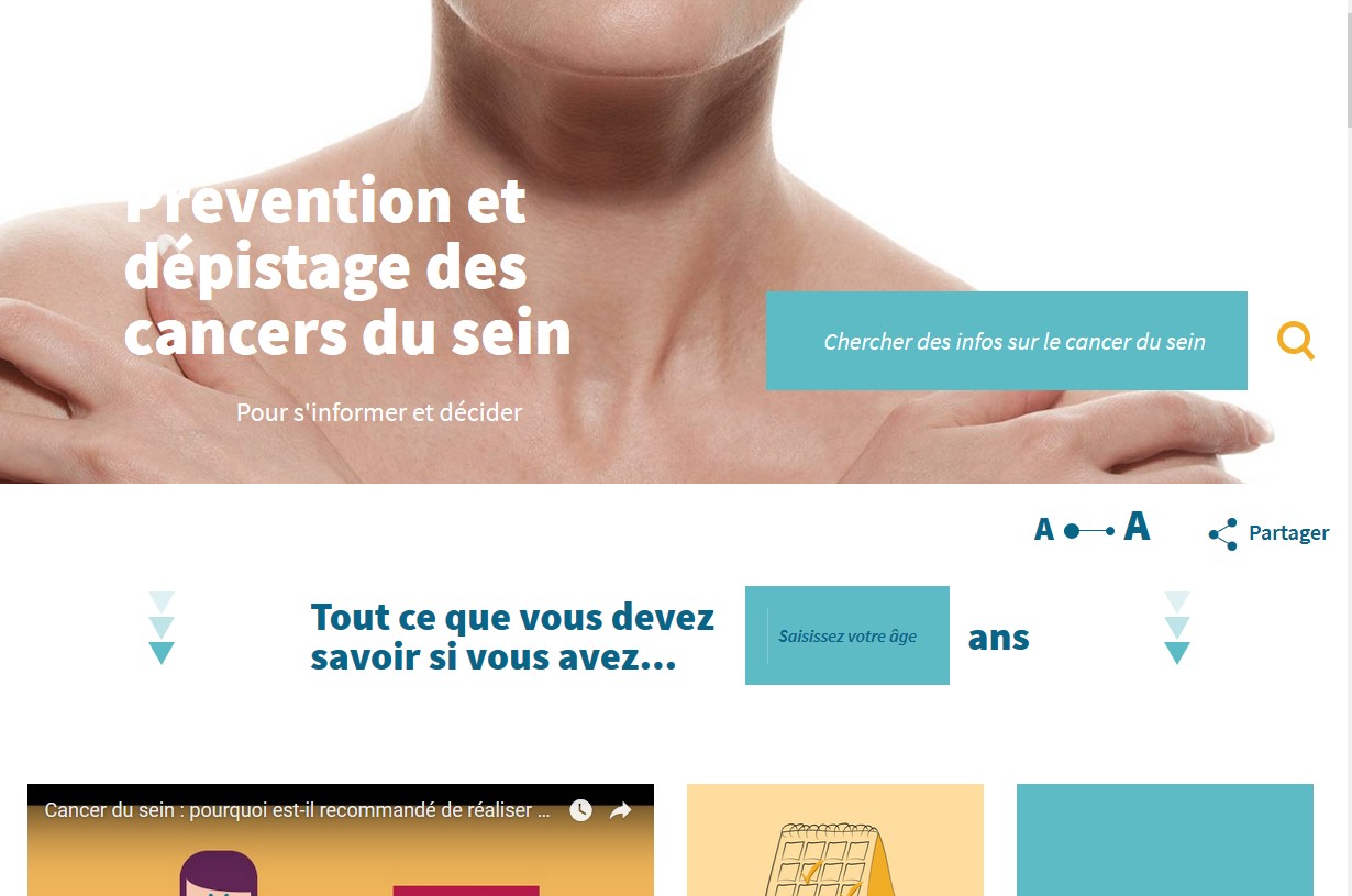 Cancer du sein : une information en ligne personnalisée par âge